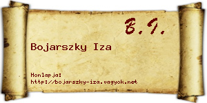 Bojarszky Iza névjegykártya
